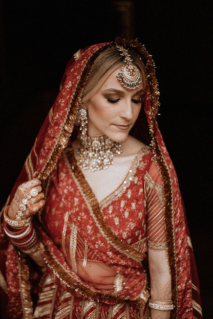 Laura Villarreal in our Sindoori Arunima Lehenga Set