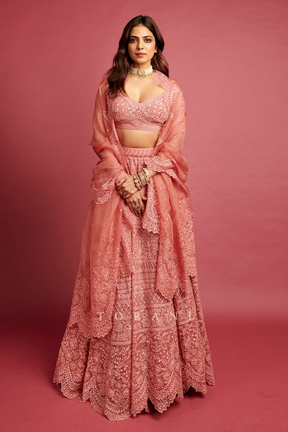 Malavika Mohanan in our Gulaab Advaita Lehenga Set