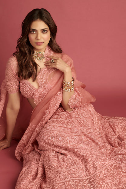 Malavika Mohanan in our Gulaab Advaita Lehenga Set