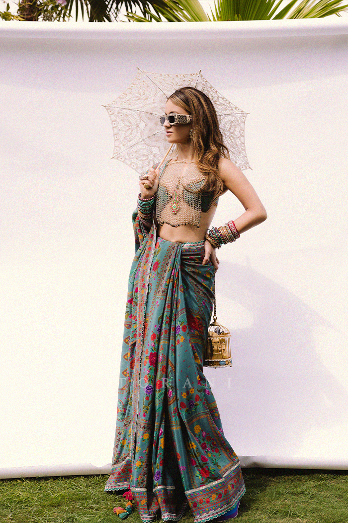 Natasha Poonawalla In Our Dil Nawaz Nasreen Masha Saree Set