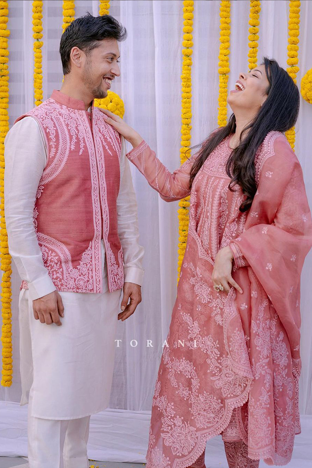 Megha In Our Gulbaag Paavni Kurta Set &amp; Pranav In Our Custom Gulbaag Imam Bandi Set