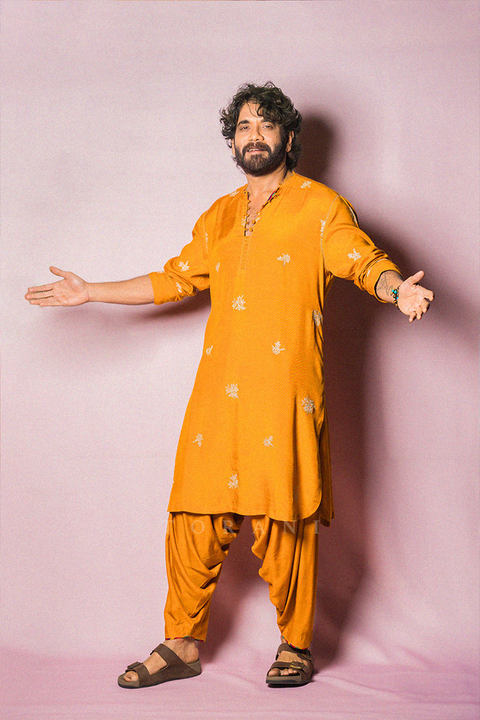 Akkineni Nagarjuna Rao In Our Narangi Afsal Kurta Set