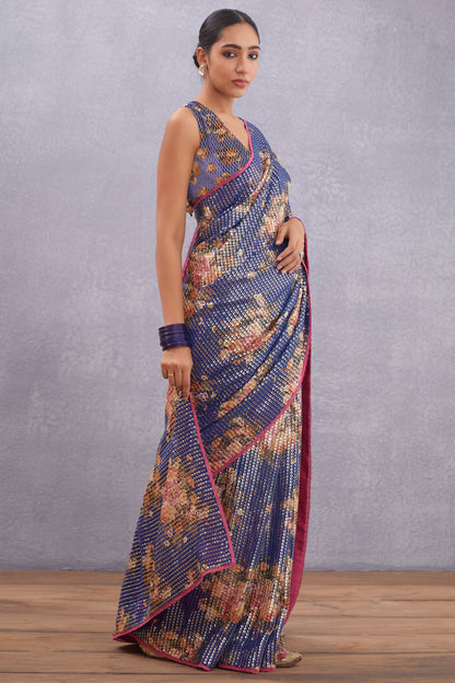 Jamuni Qasiba Chandi Sitara Saree