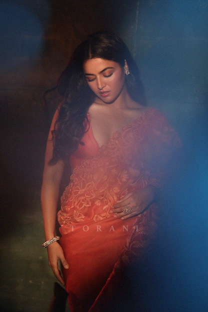 Wamiqa Gabbi in our Narangi Advika Saree Set