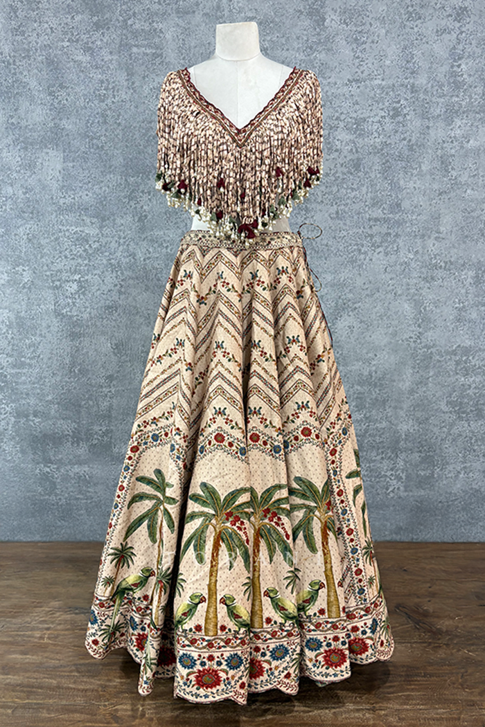 SALE - Badami Nagma Latkan Lehenga Set