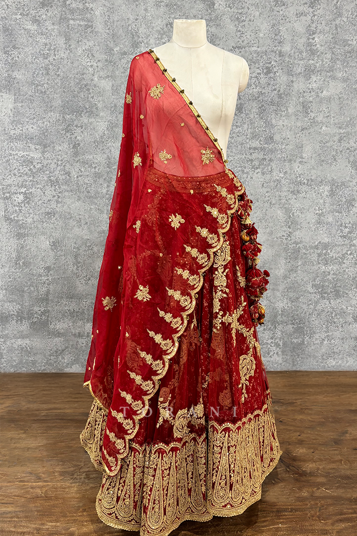 SALE - Sindoori Arohi Lehenga & Odhni