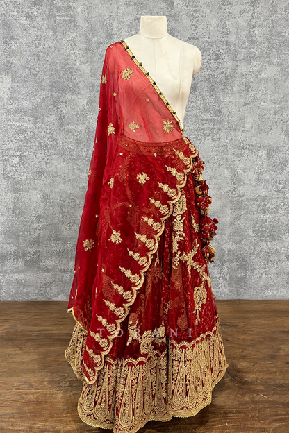 SALE - Sindoori Arohi Lehenga &amp; Odhni