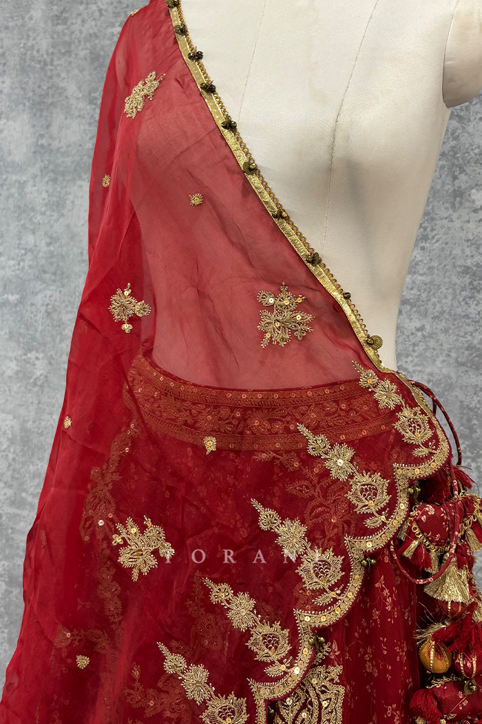 SALE - Sindoori Arohi Lehenga &amp; Odhni