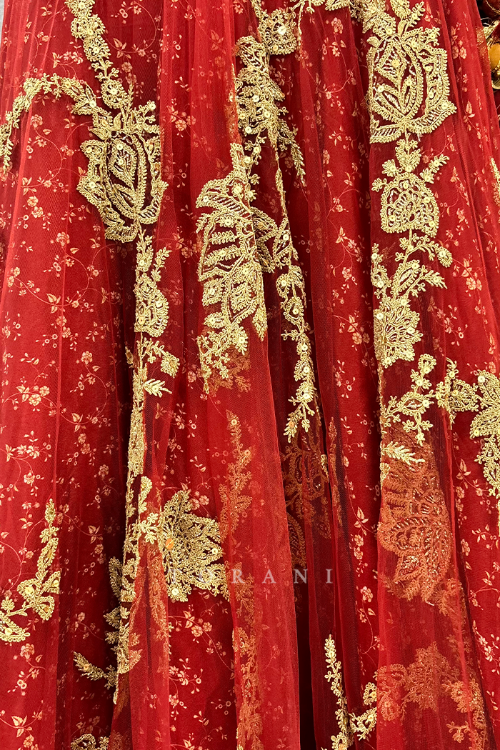 SALE - Sindoori Arohi Lehenga &amp; Odhni
