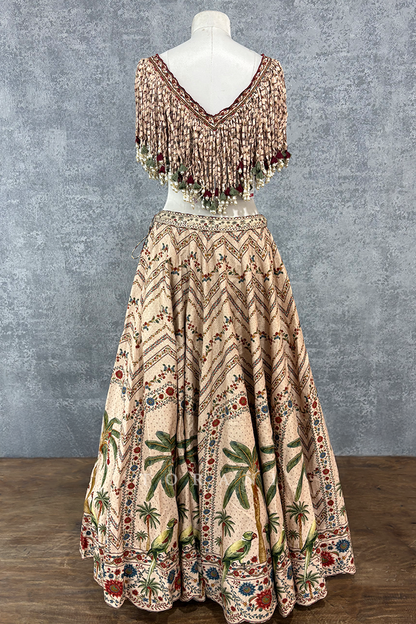 SALE - Badami Nagma Latkan Lehenga Set