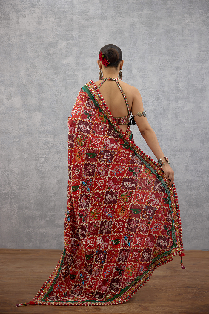 Raktangi Surkhi Saree Set