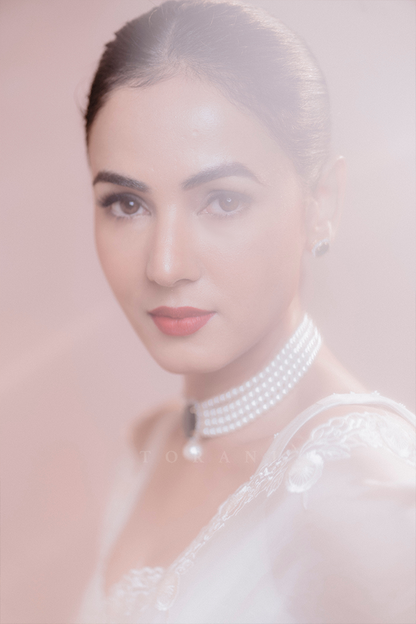 Sonal In Our Swetah Oshma Saree Set