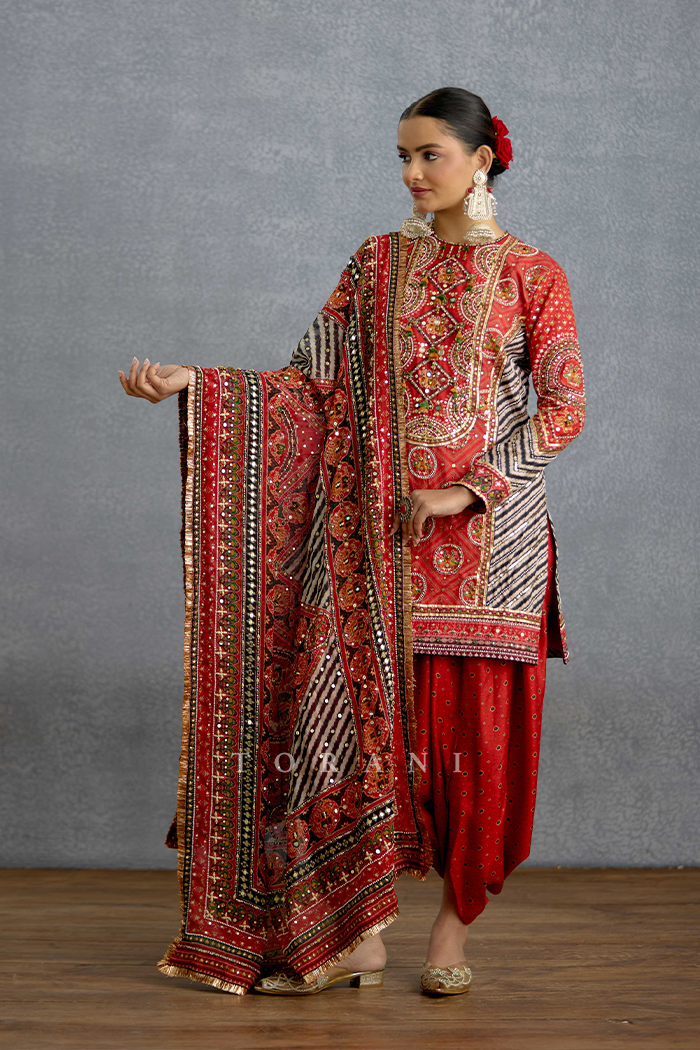 Raktima Patola Cowl Kurta Set