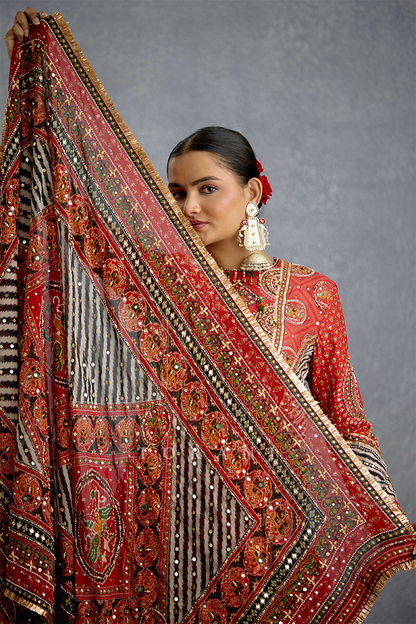 Raktima Patola Cowl Kurta Set