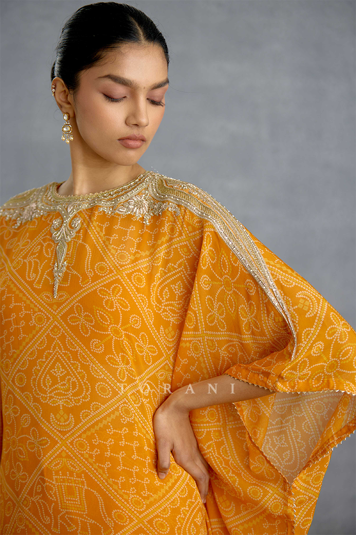Aftabiya Zard Kaftan Set