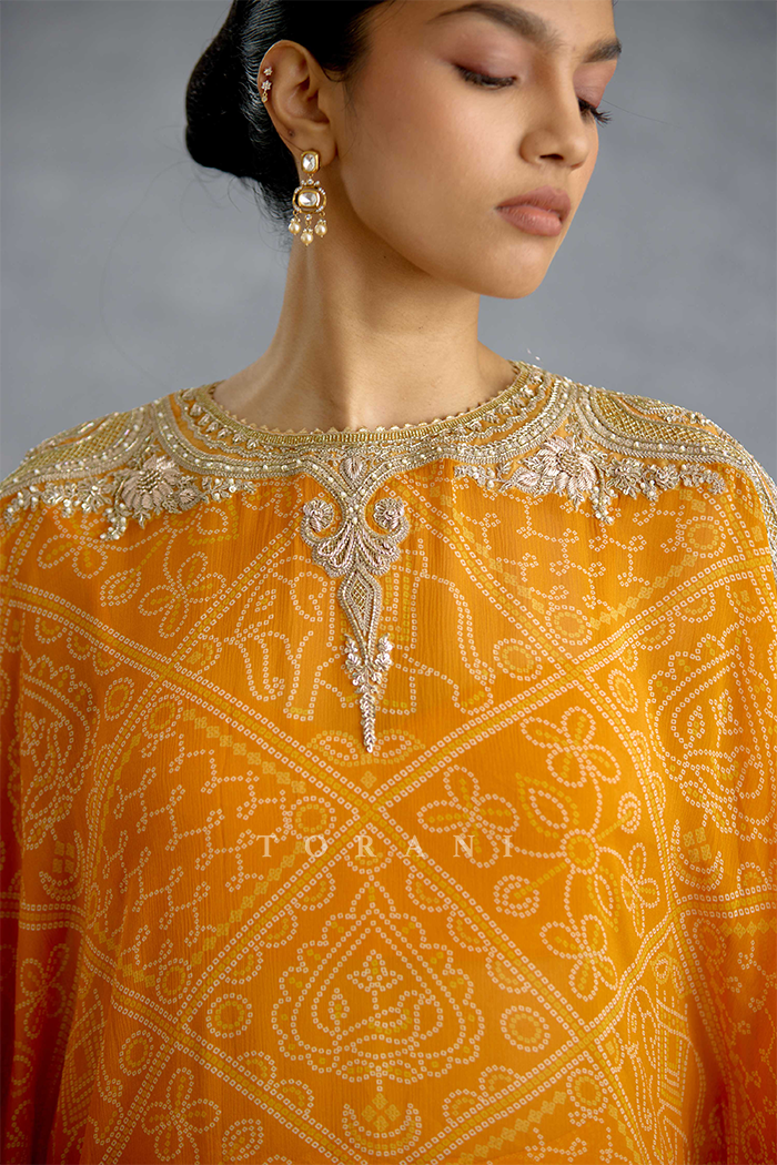 Aftabiya Zard Kaftan Set