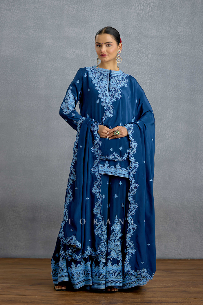 Shayamala Nilaaya Sharara Set