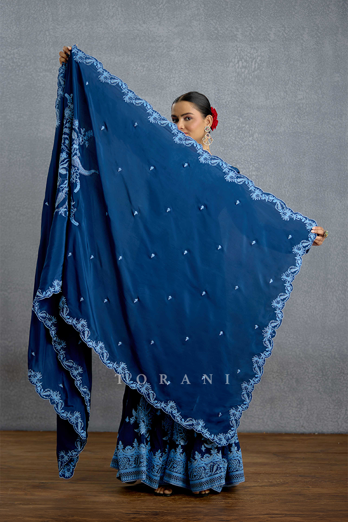 Shayamala Nilaaya Sharara Set