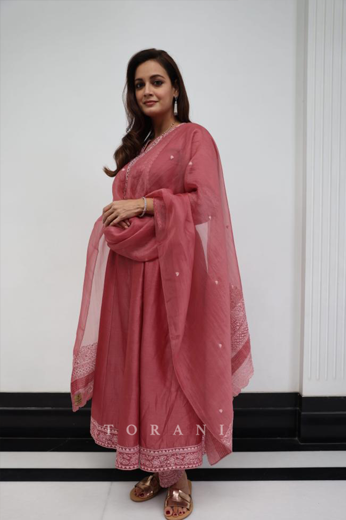 Dia Mirza in our Custom Gulbaag Abhra Kurta Set