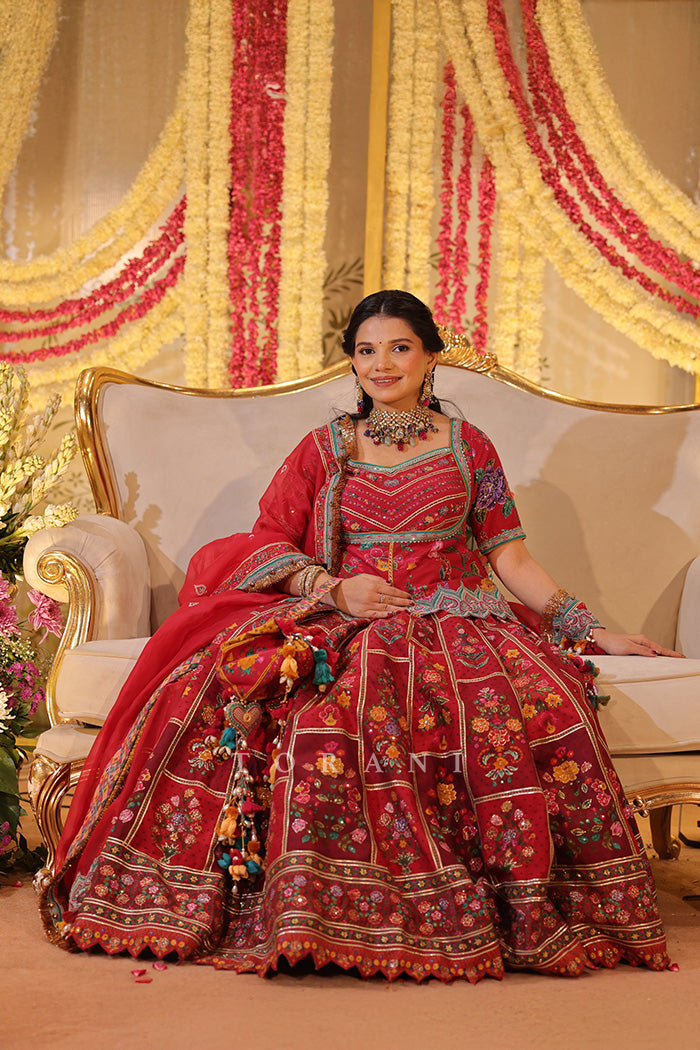 Urvashi Patel in our Dil Surkh Avora Lehenga Set