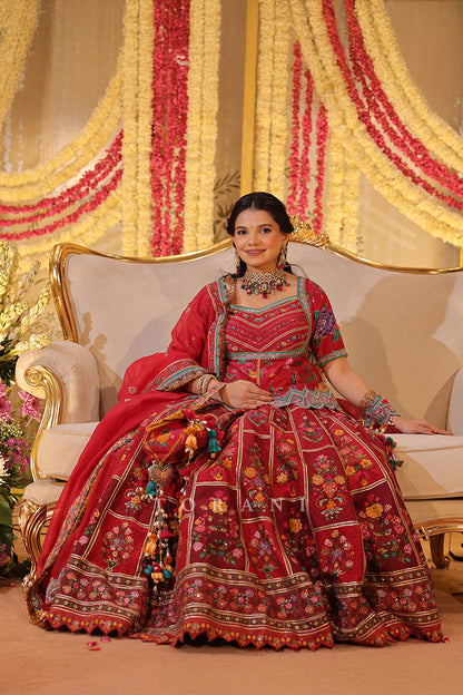Urvashi Patel in our Dil Surkh Avora Lehenga Set