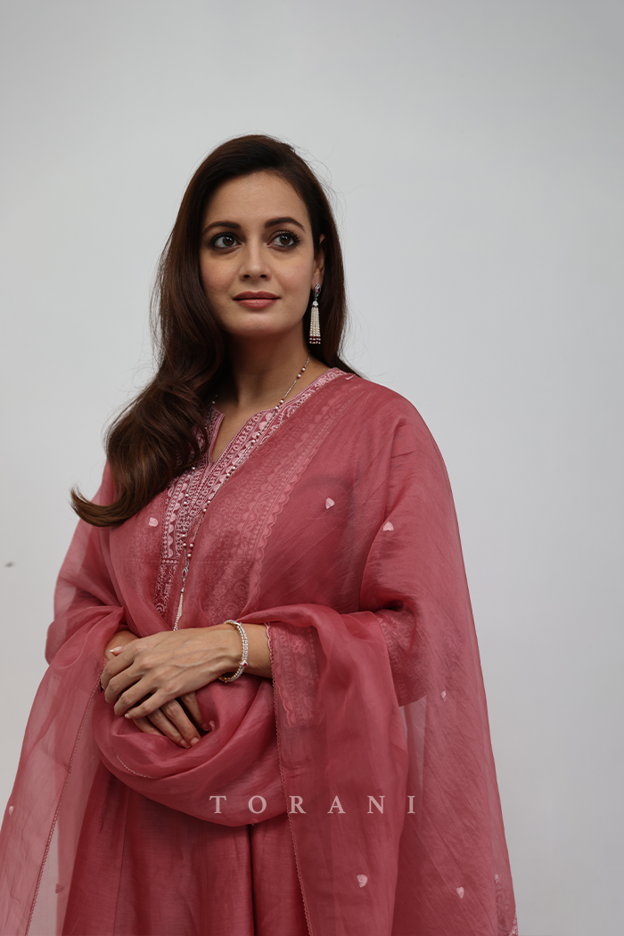 Dia Mirza in our Custom Gulbaag Abhra Kurta Set