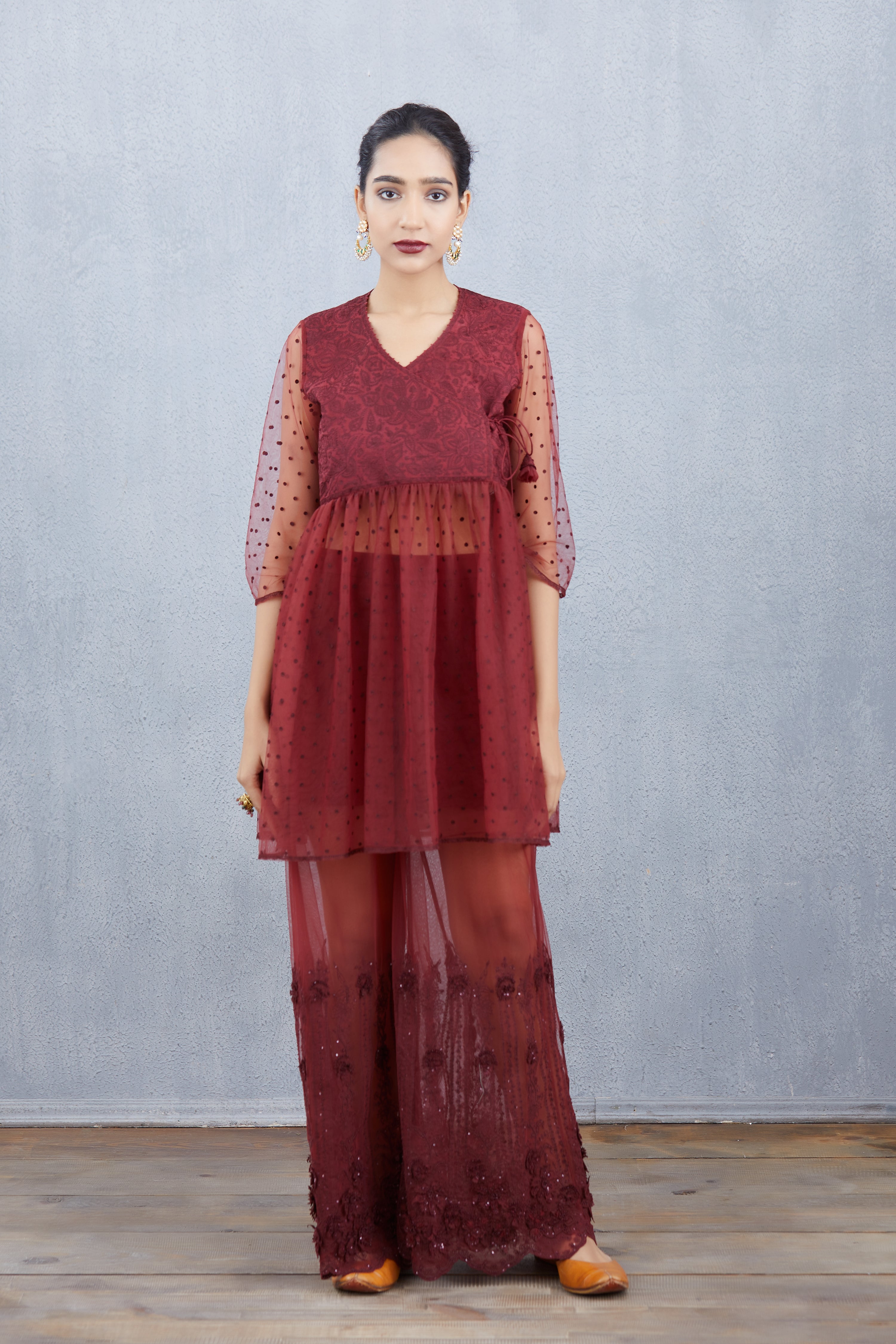 Mahogany Pravya Sharara set