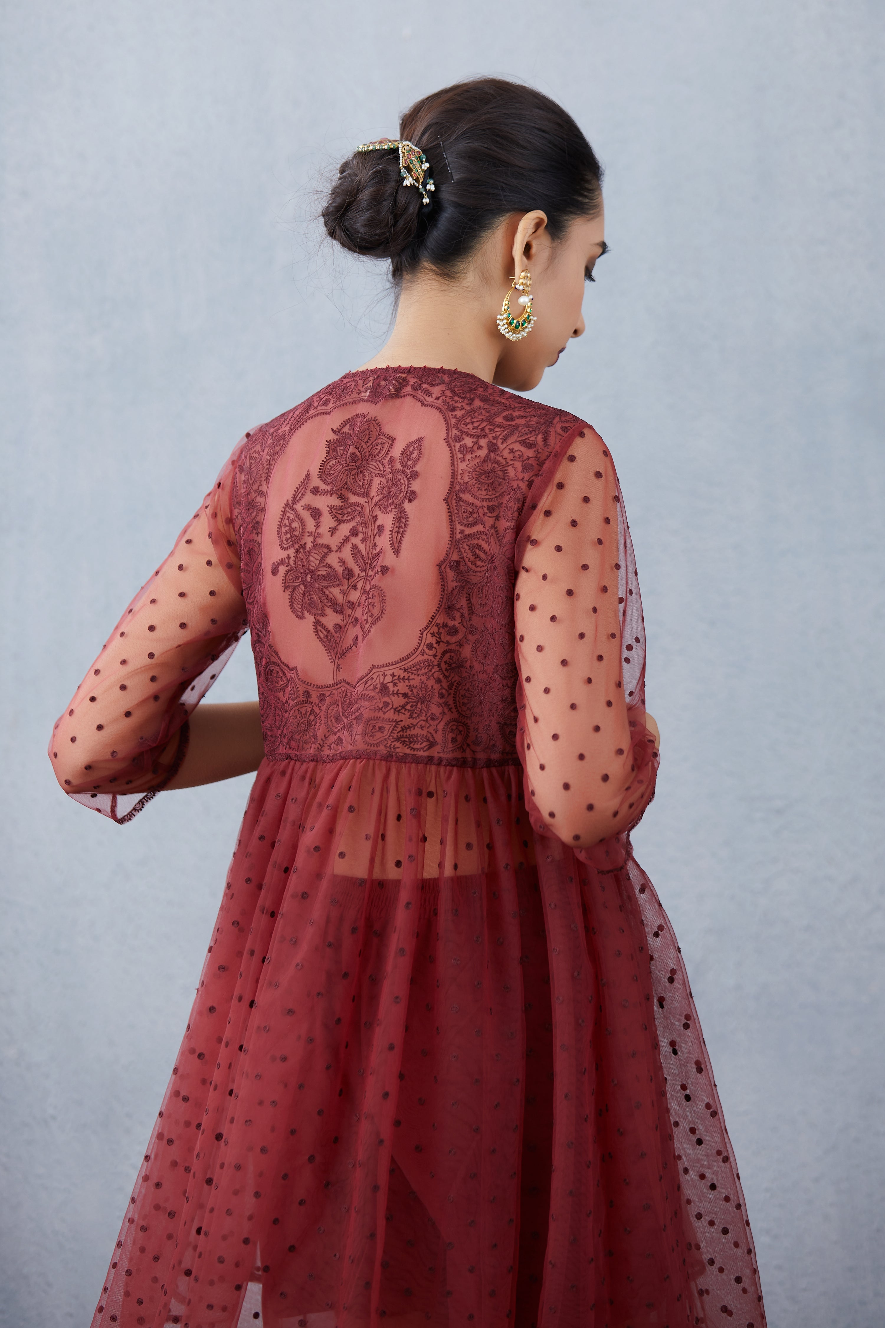 Mahogany Pravya Sharara set