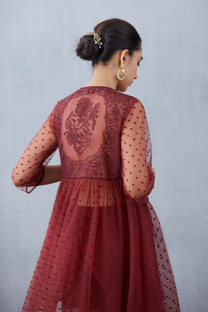 Mahogany Pravya Sharara set