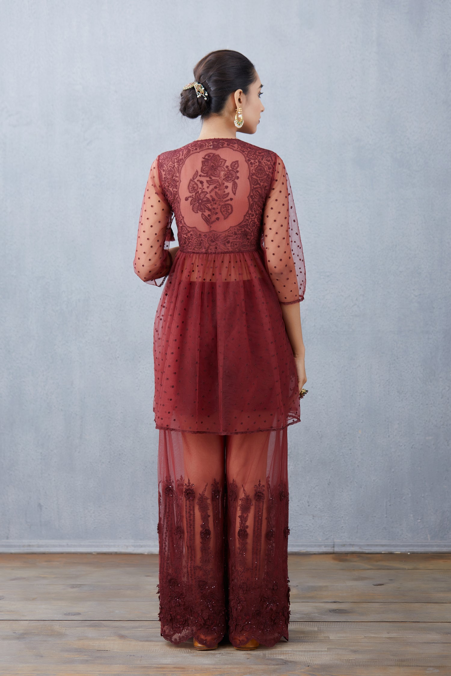 Mahogany Pravya Sharara set