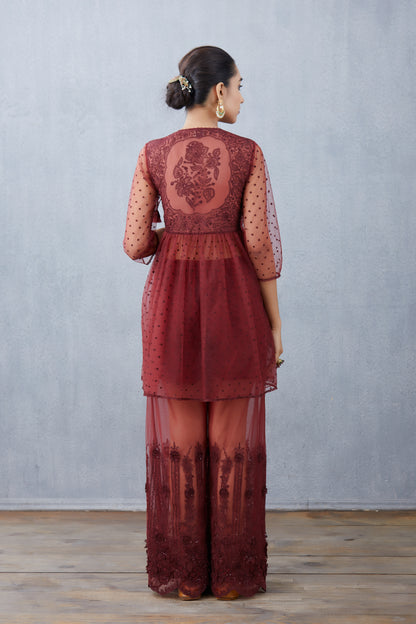 Mahogany Pravya Sharara set