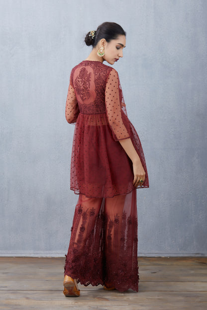 Mahogany Pravya Sharara set