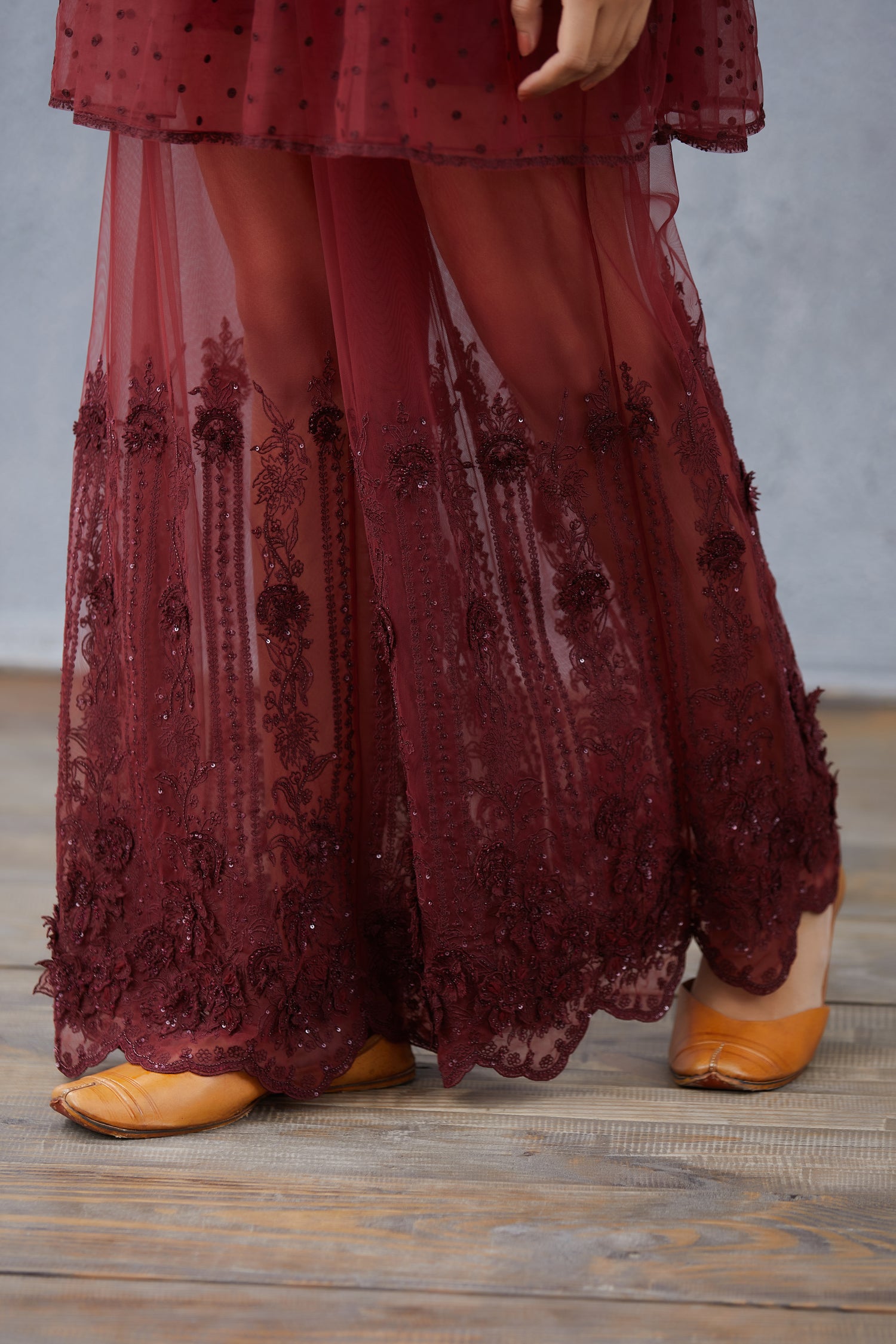 Mahogany Pravya Sharara set