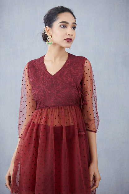 Mahogany Pravya Sharara set