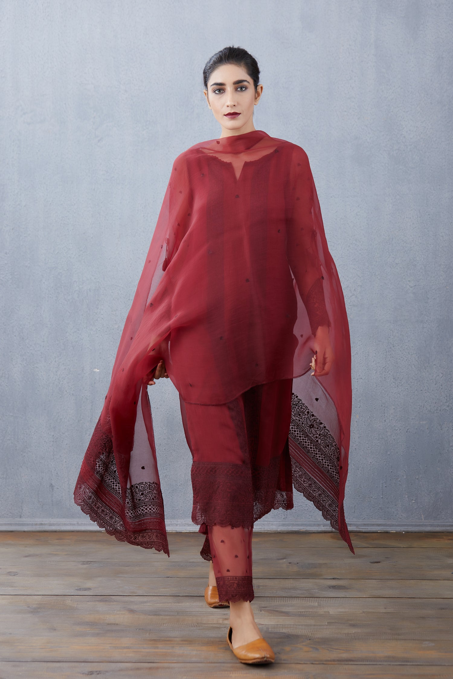 Mahogany Abhra Kurta Set