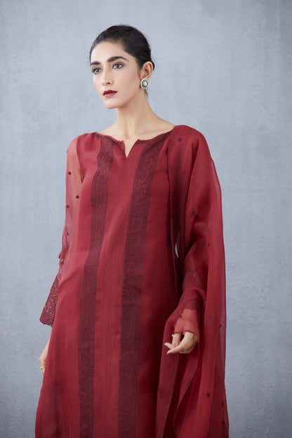 Mahogany Abhra Kurta Set