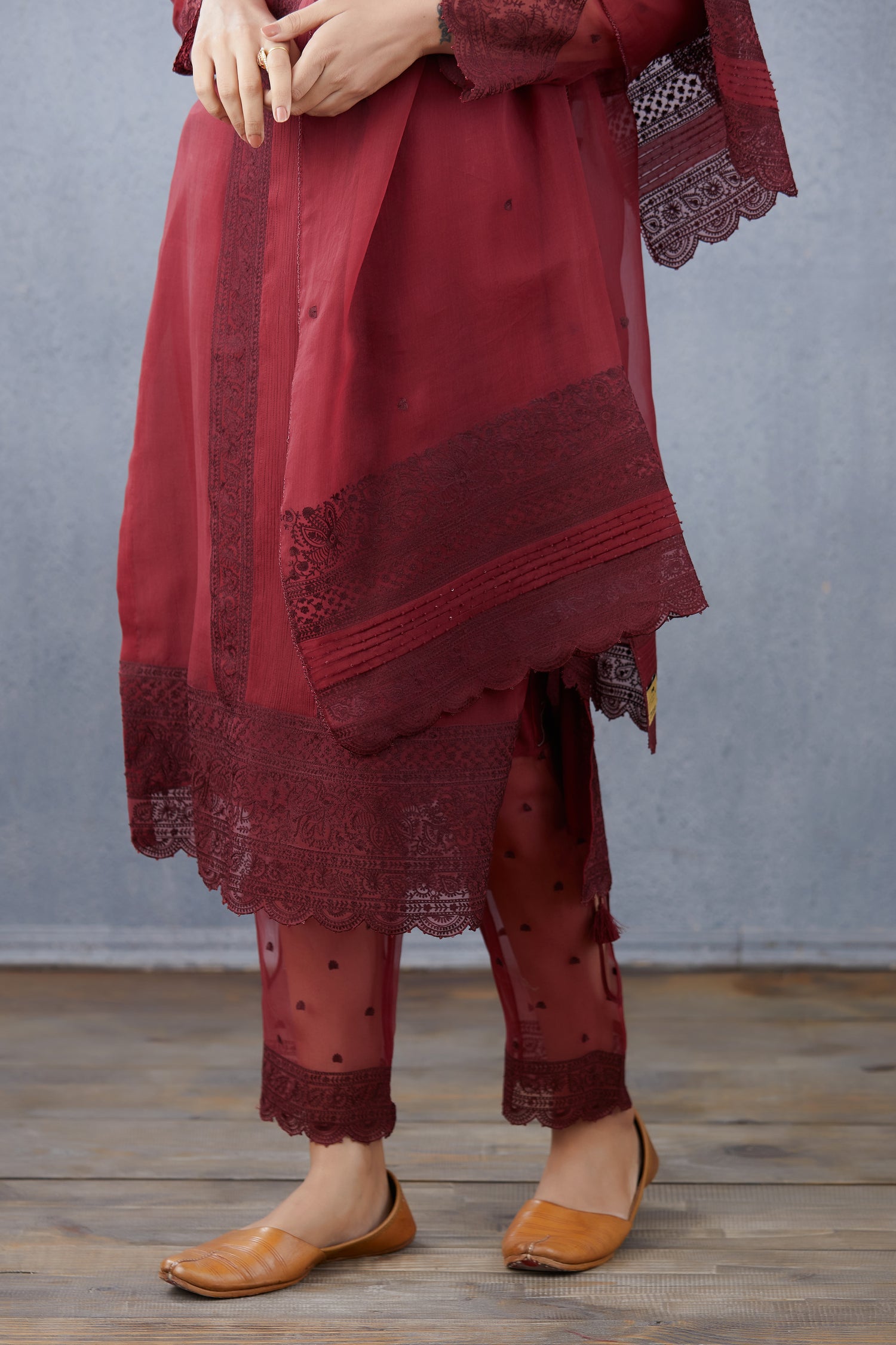 Mahogany Abhra Kurta Set