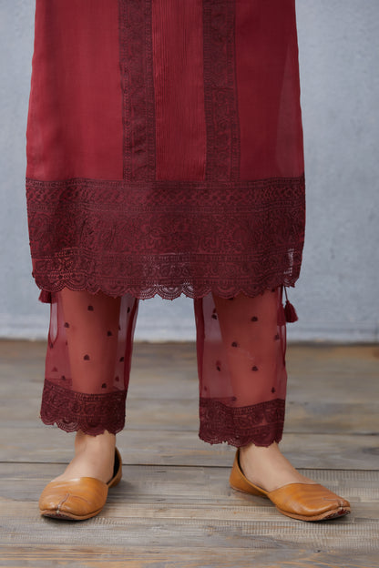 Mahogany Abhra Kurta Set