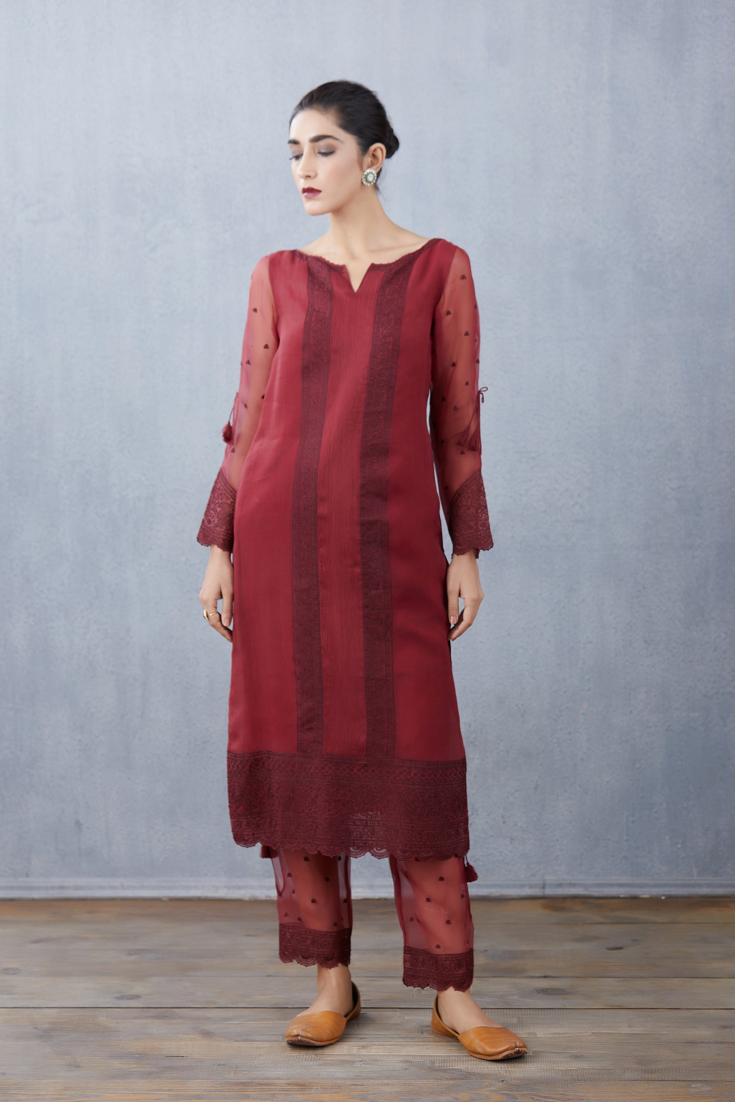 Mahogany Abhra Kurta Set