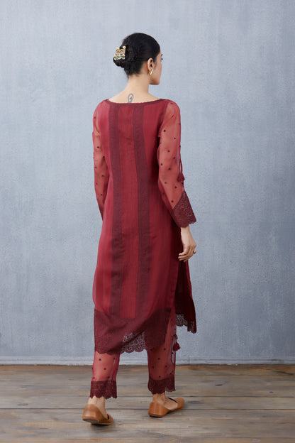 Mahogany Abhra Kurta Set