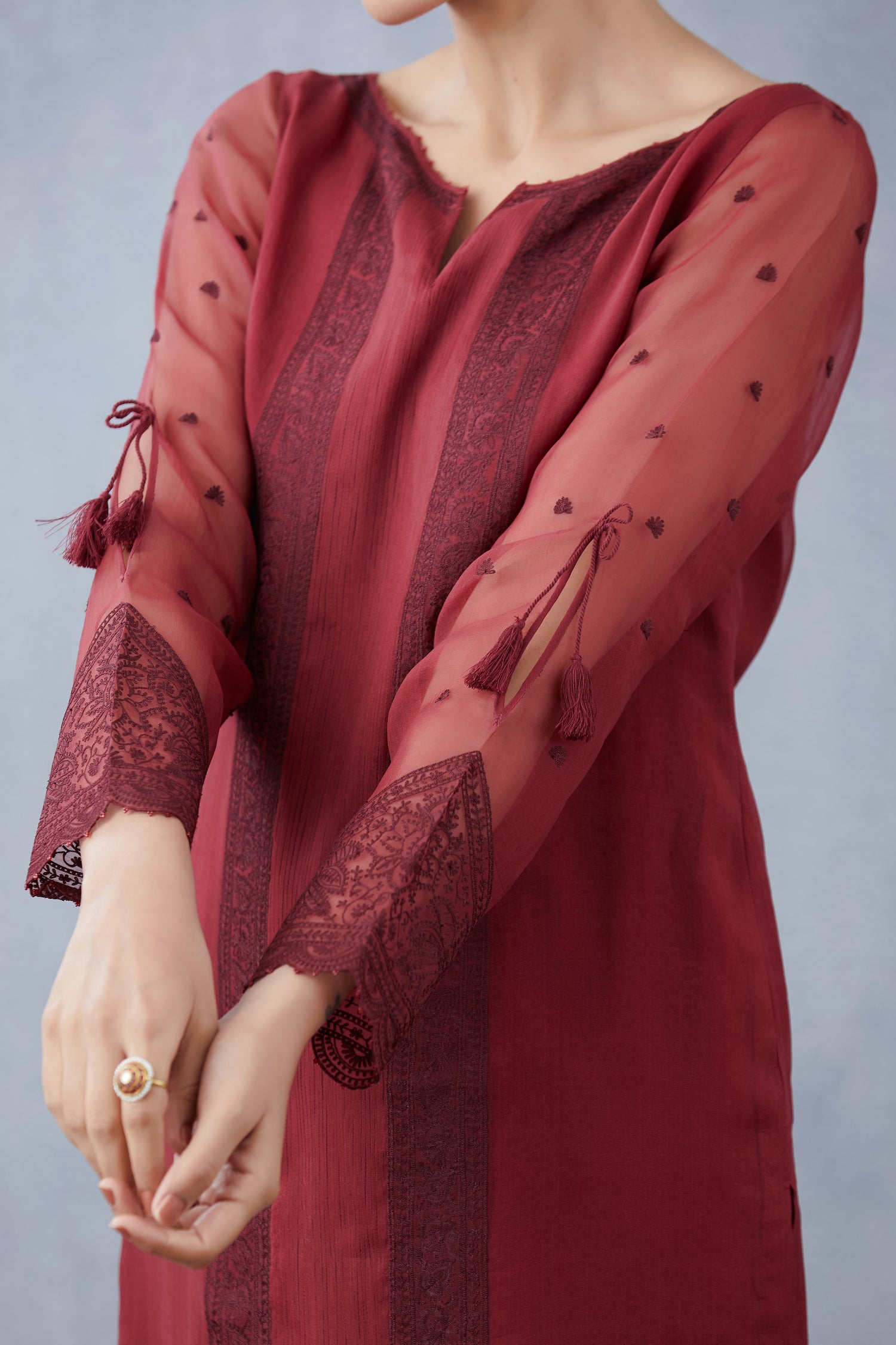 Mahogany Abhra Kurta Set