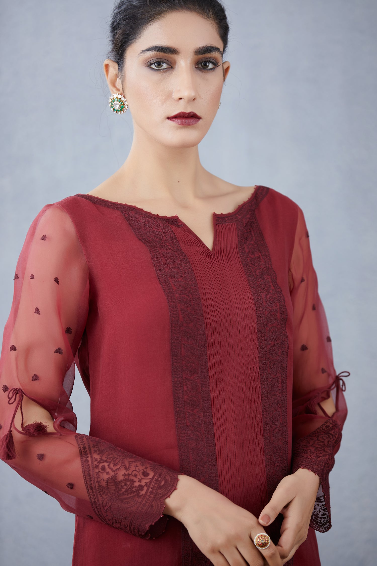 Mahogany Abhra Kurta Set