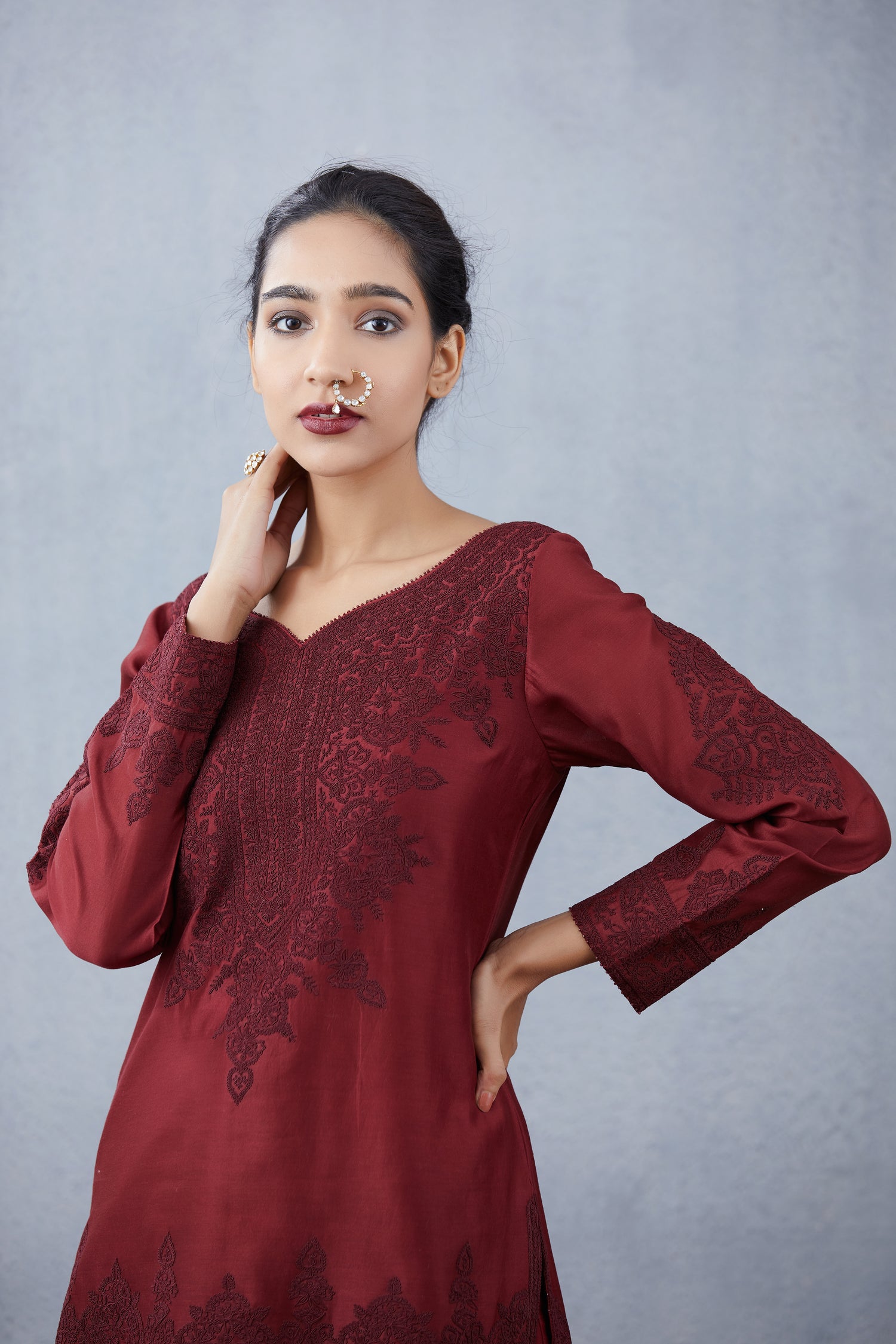 Mahogany Vedika Sharara Set