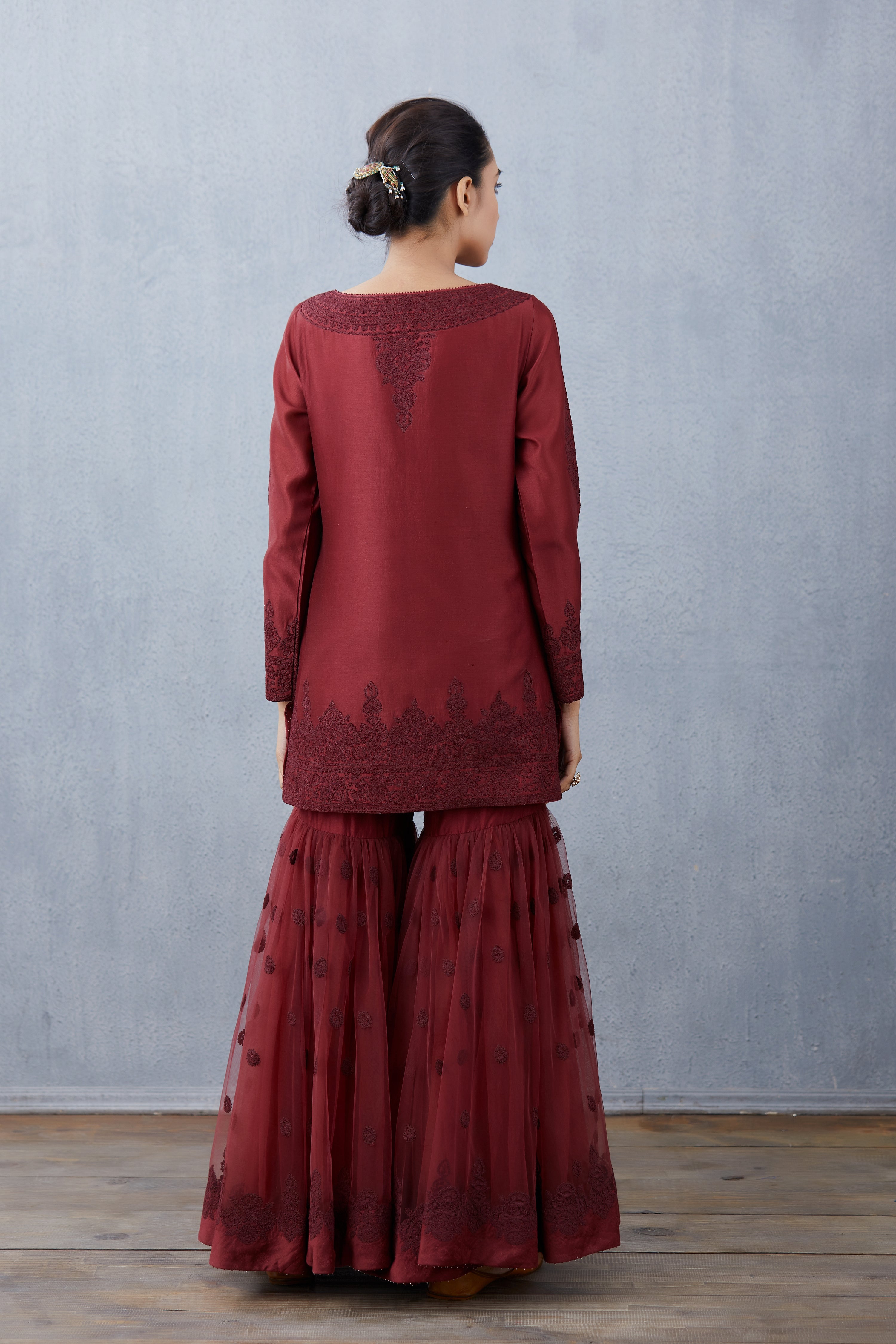 Mahogany Vedika Sharara Set