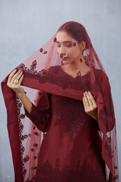 Mahogany Vedika Sharara Set