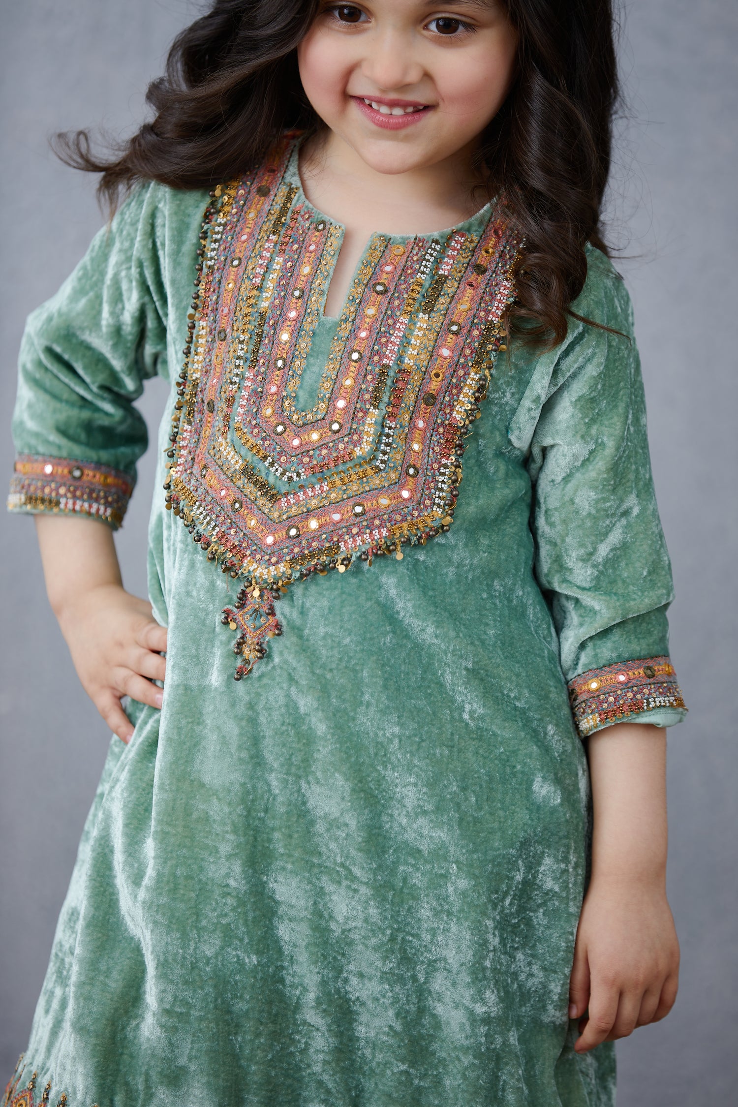 Champa Makhmal Kurta Set