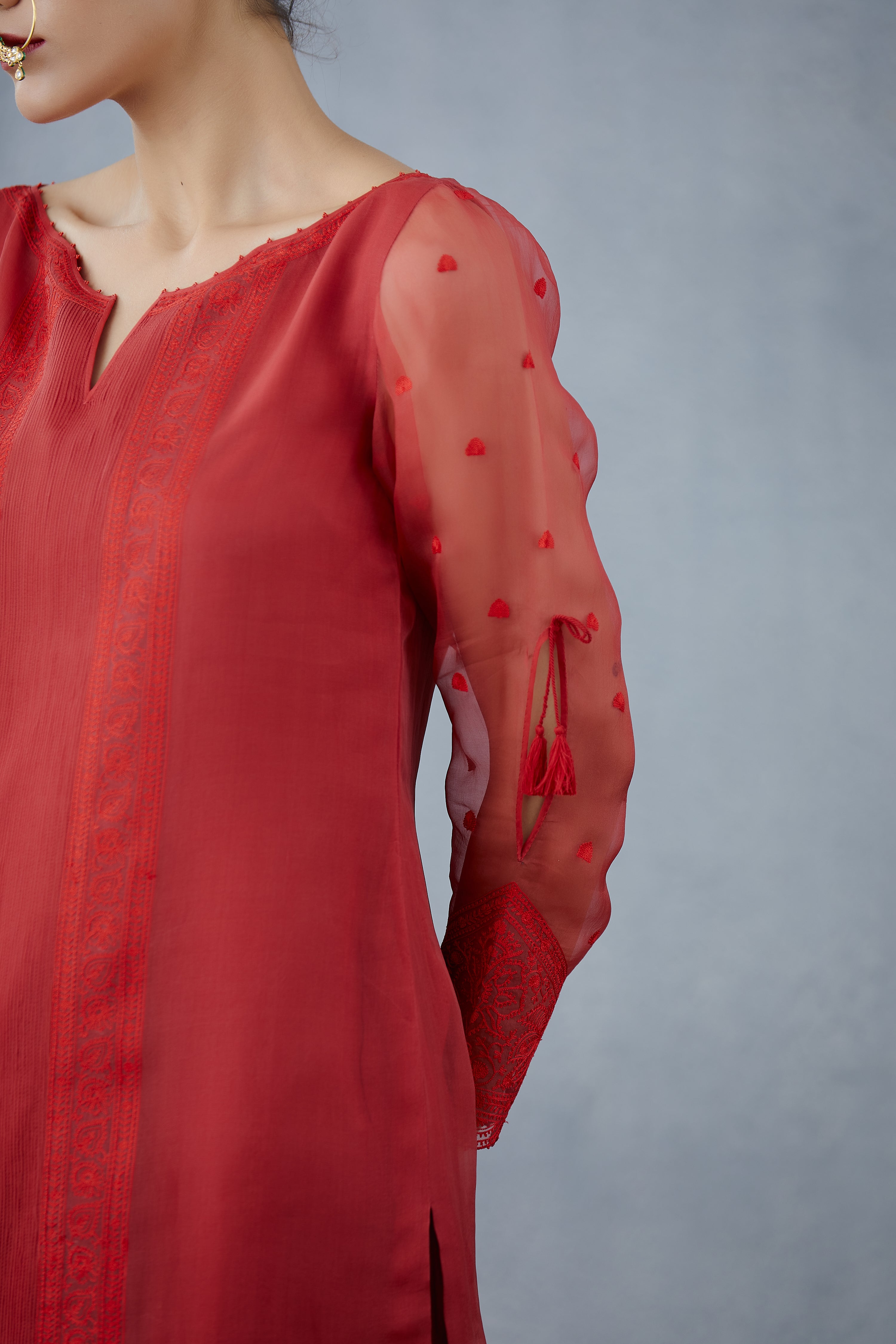 Surkh Abhra Kurta Set