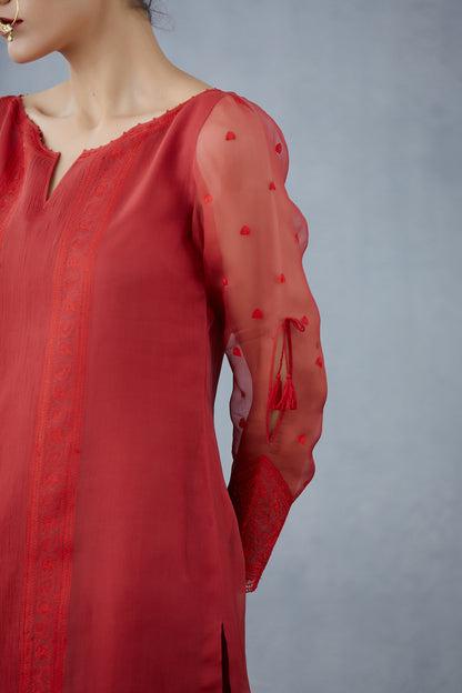 Surkh Abhra Kurta Set