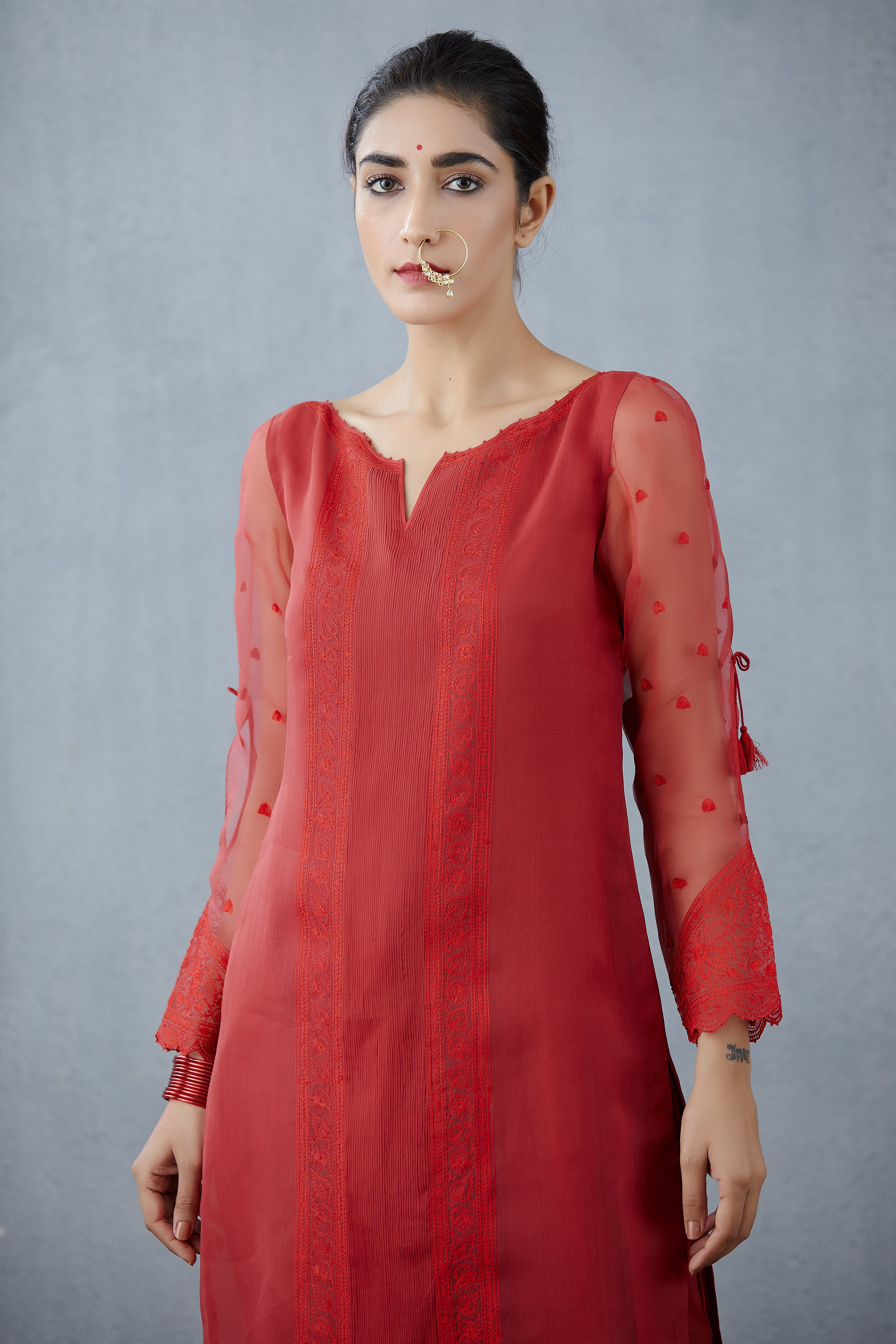 Surkh Abhra Kurta Set