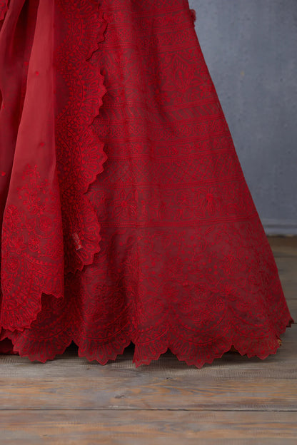 Nicole Mehta In Our Surkh Advaita Lehenga Set